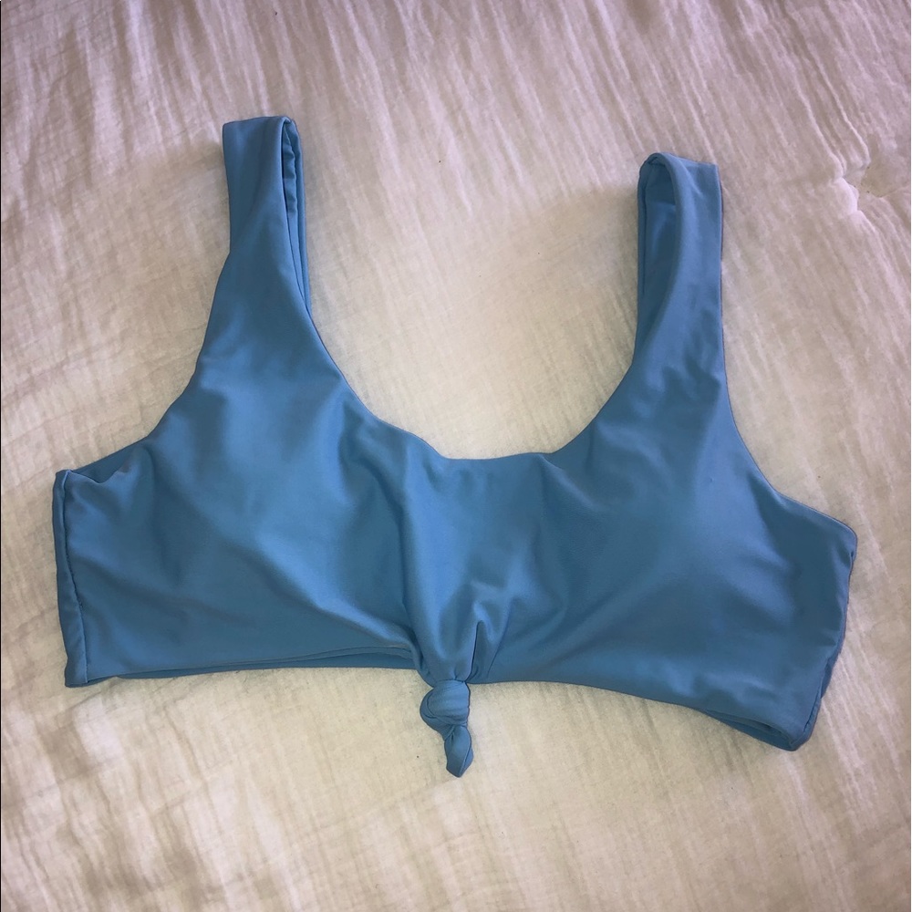 Baby Blue Swimsuit Bikini Top w/ Tie
